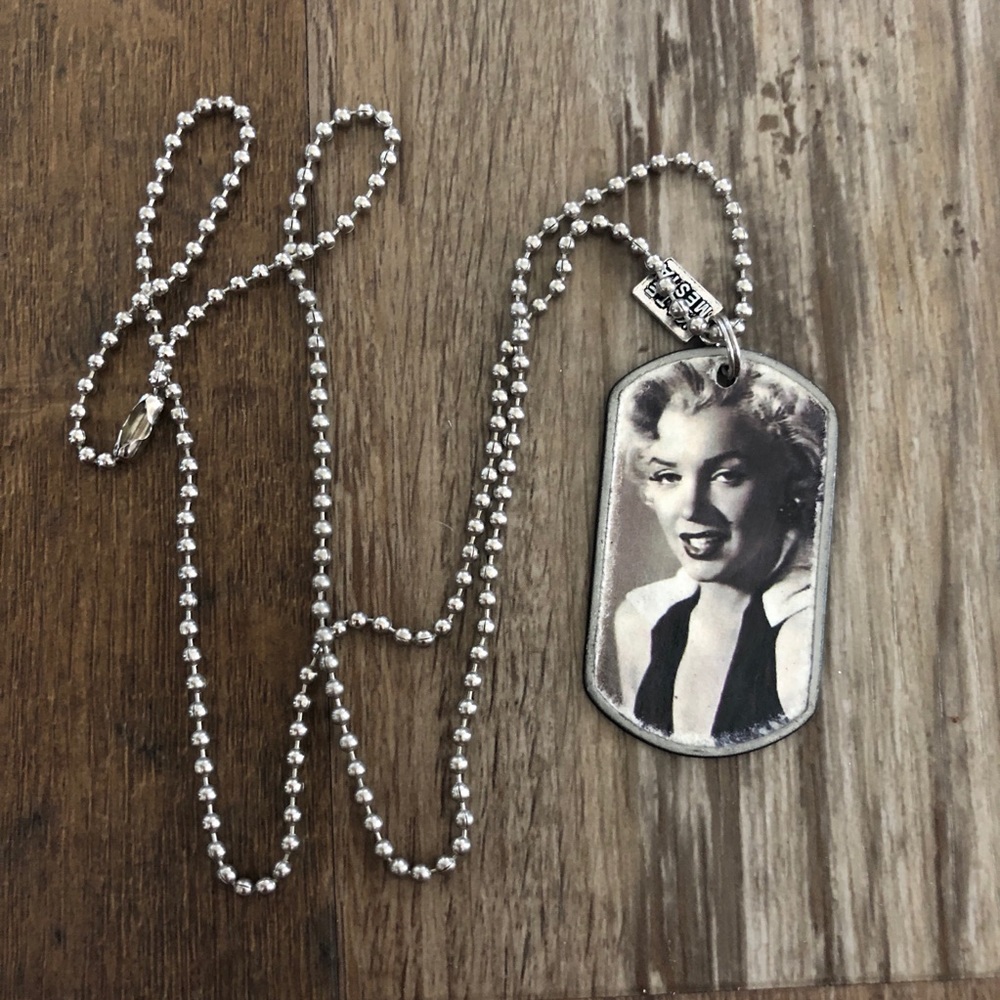 Kate Mesta icon Marilyn Monroe dog tag necklace